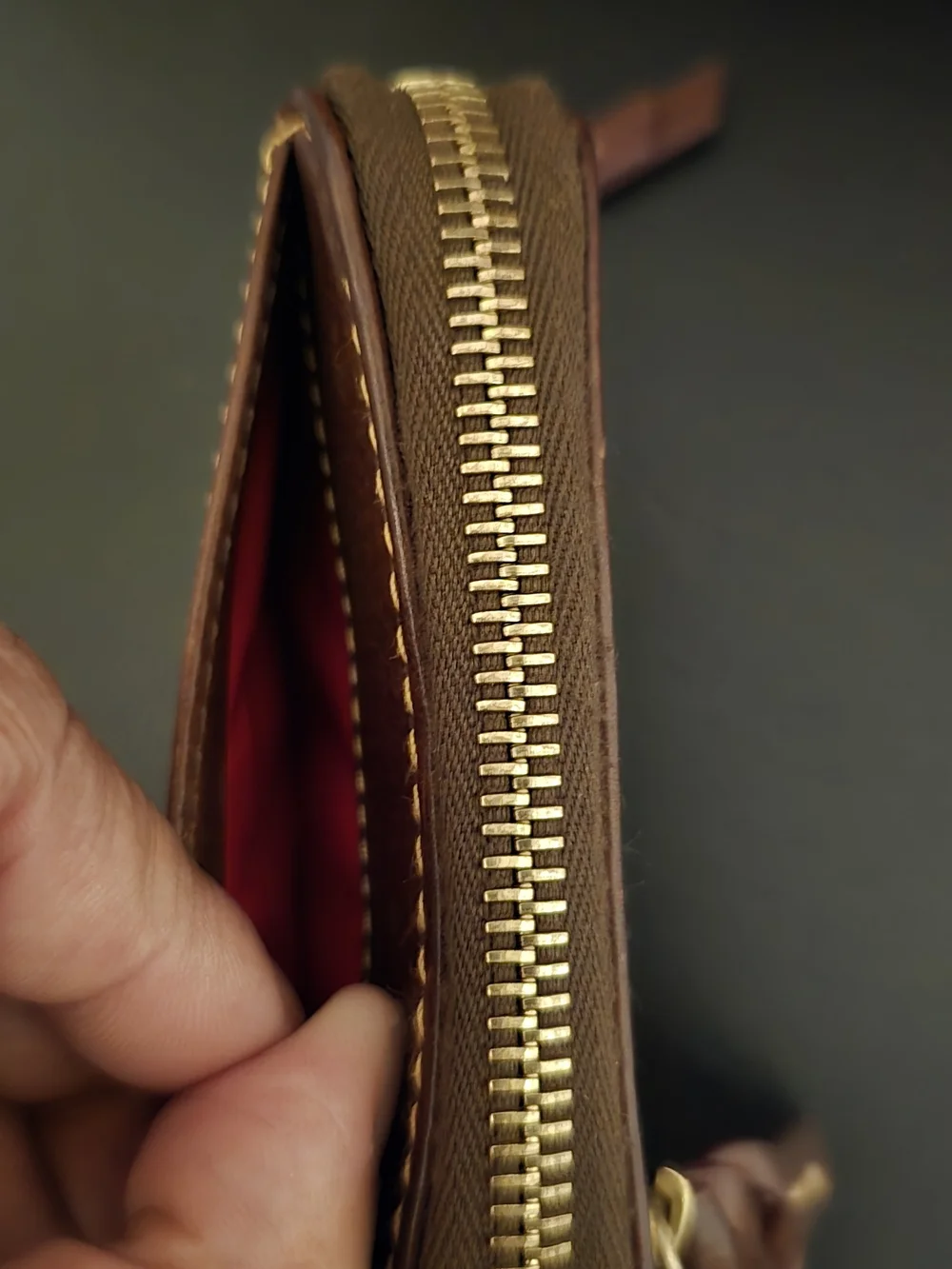 Dooney & Bourke Brown Leather Zip Wallet